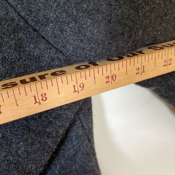 Loft Wool Military Jacket Pea Coat Peplum Charcoal Gray Size Medium Women's - Picture 13 of 13